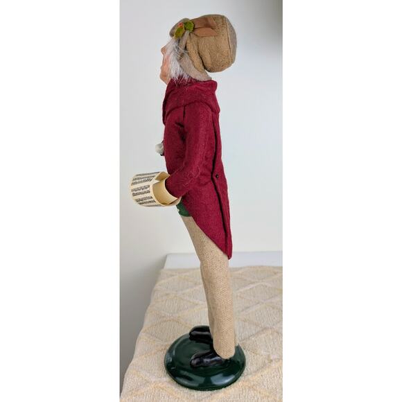 Byers' Choice Caroler Vintage 1991 Man with Music Scroll Red Tailcoat Christmas - Picture 4 of 7